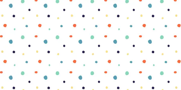 Hand Drawn Colorful Dot Seamless Pattern Creative Background Children Vector — Stock Vector