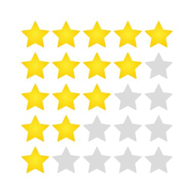 beyaz zemin üzerinde Rating yıldız. vektör çizim