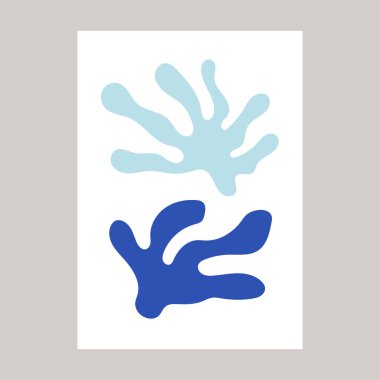 Matisse 'den esinlenilmiş ganga siluet posteri. Modern minimalist duvar sanat dekoru. Renkli vektör illüstrasyonu, iç dekorasyon