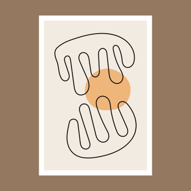 Matisse 'ten esinlenilmiş Ganj siluet posterleri. Modern minimalist duvar dekorasyonu sanatı. Renkli vektör illüstrasyonu, iç dekorasyon