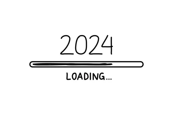 Loading Process Ahead 2024 New Year 2024 New Year Celebration — Stock Vector
