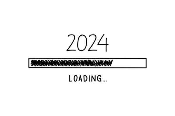 Loading Process Ahead 2024 New Year 2024 New Year Celebration — Stock Vector