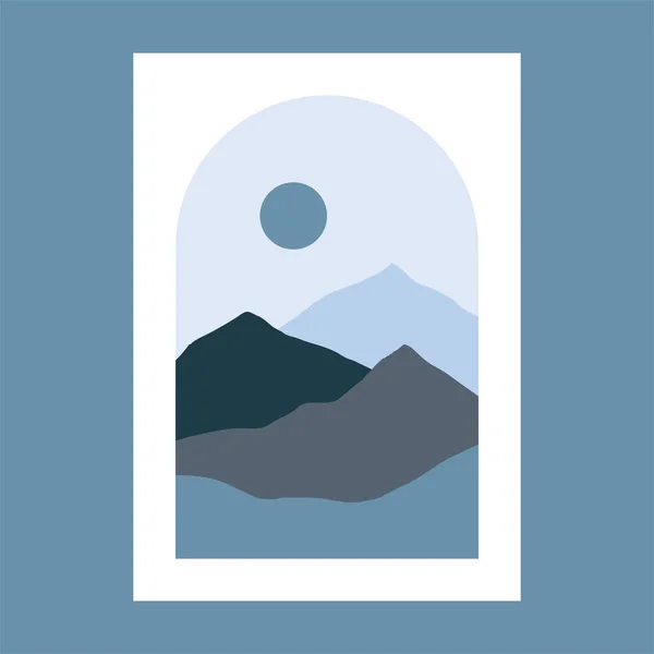Plakáty Koncepcí Horské Krajiny Pastelovými Barvami Skvělý Design Pro Sociální — Stockový vektor