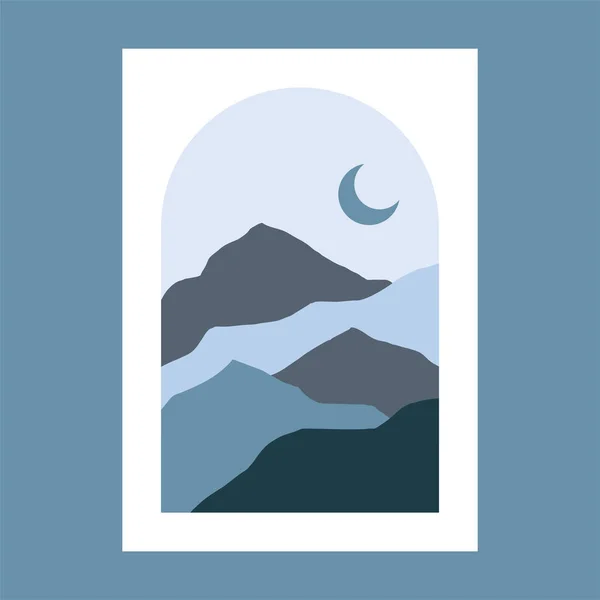 Posters Mountain Landscape Concept Pastel Colors Great Design Social Media — Stock Vector