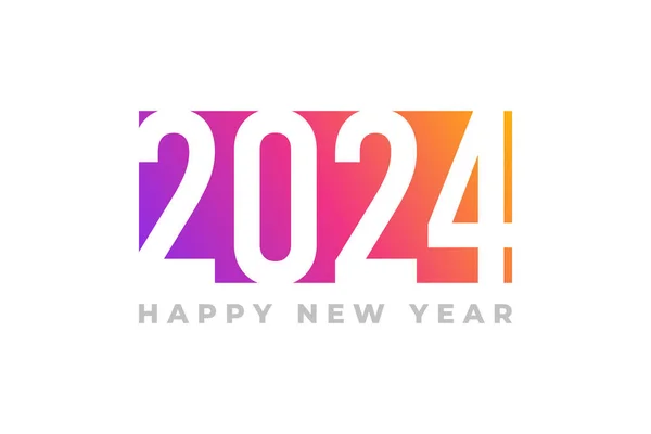 2024 Logotipo Ano Novo Gradiente Cor Cheia Ilustração Vetorial Gráficos De Vetores