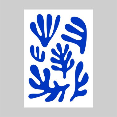 Matisse 'ten esinlenilmiş Ganj siluet posterleri. Modern minimalist duvar dekorasyonu sanatı. Renkli vektör illüstrasyonu, iç dekorasyon