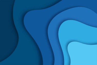 Soyut 3D dalga mavi arkaplan. Vektör illüstrasyonu