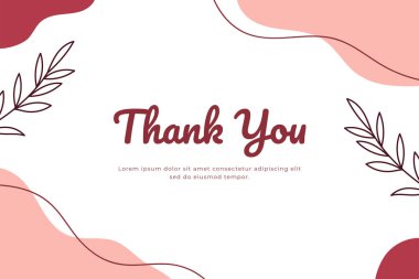 Düzenlenebilir metin düğünüyle birlikte soyut el çizimi organik şekil. Teşekkür kartı şablonu. Vektör illüstrasyonu