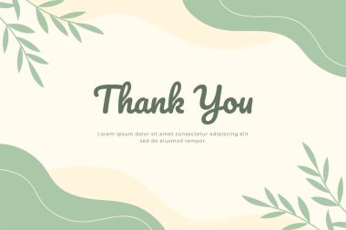 Düzenlenebilir metin düğünüyle birlikte soyut el çizimi organik şekil. Teşekkür kartı şablonu. Vektör illüstrasyonu