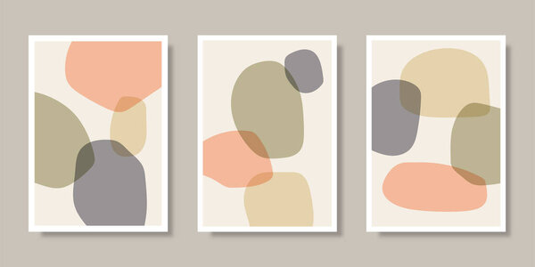 Cover collection with trendy hand-drawn compositions of abstract organic shapes. Abstract Art Design for prints, covers, wallpaper, wall art. Vector illustration