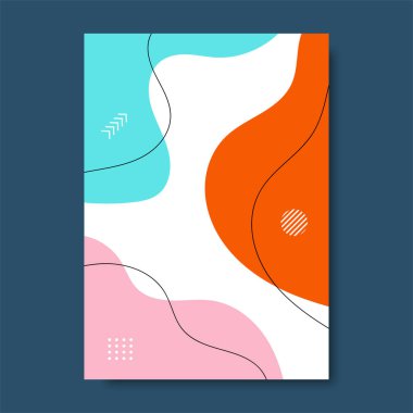 Renkli soyut şekiller kapak tasarımı. Vektör illüstrasyonu