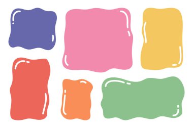 Collection of hand drawn blank quote templates. Colorful empty speech bubbles. Vector illustration on a white background