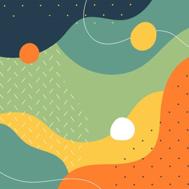 Renkli soyut arka planlar. Çeşitli el çizimleri şekiller ve nesneler. Soyut modern trend vektör illüstrasyonu