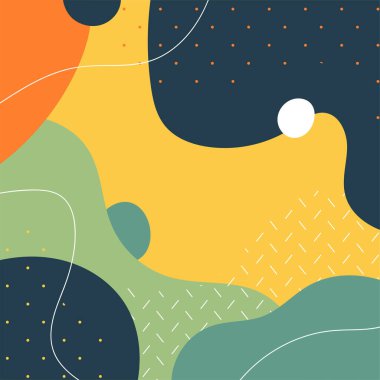 Renkli soyut arka planlar. Çeşitli el çizimleri şekiller ve nesneler. Soyut modern trend vektör illüstrasyonu