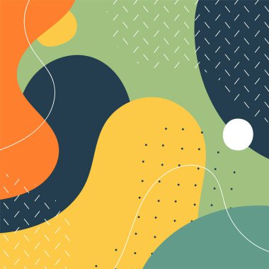 Renkli soyut arka planlar. Çeşitli el çizimleri şekiller ve nesneler. Soyut modern trend vektör illüstrasyonu