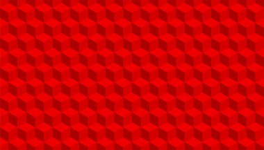 3d küp desenli kırmızı arka plan. Vektör illüstrasyonu 