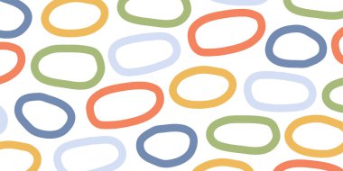 Soyut, pürüzsüz halka şeklinde, pastel renklerde. Kumaş, tekstil ve ambalaj kağıdı tasarımları için stil çizgisi sanat arkaplanı