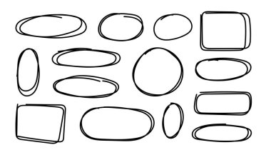 El çizimi karalamalar. Tatlı çocuk karalamaları. Vektör illüstrasyonu