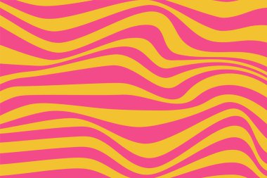 Renkli dalga desenli soyut bir arkaplan. 60 'lar ve 70' lerde modaya uygun vektör illüstrasyonu.