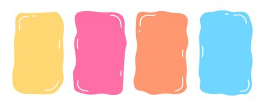 Collection of hand drawn blank quote templates. Colorful empty speech bubbles. Vector illustration on a white background