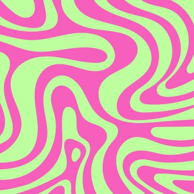 Renkli dalga desenli soyut bir arkaplan. 60 'lar ve 70' lerde modaya uygun vektör illüstrasyonu.