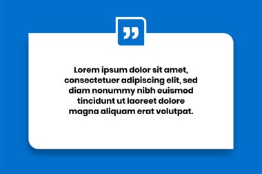 Balon pankartımdan alıntı. Şablon tasarımı. Baloncuklardan ve mesaj kutusundan alıntı yap. Vektör illüstrasyonu