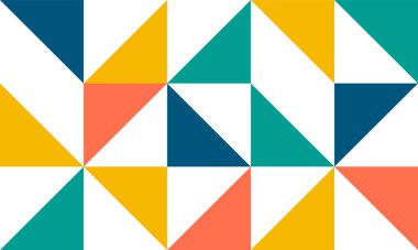 Geometrik fresk deseni renkli moda tarzında. Duvar dekorasyonu, duvar kağıdı, afişler, posterler ve baskılar için mozaik şekiller. Vektör illüstrasyonu