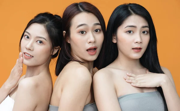 Szépségfotó Három Fiatal Ázsiai Nőről — Stock Fotó