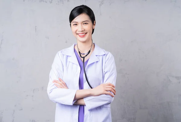 Retrato Jovem Asiático Médico Feminino — Fotografia de Stock
