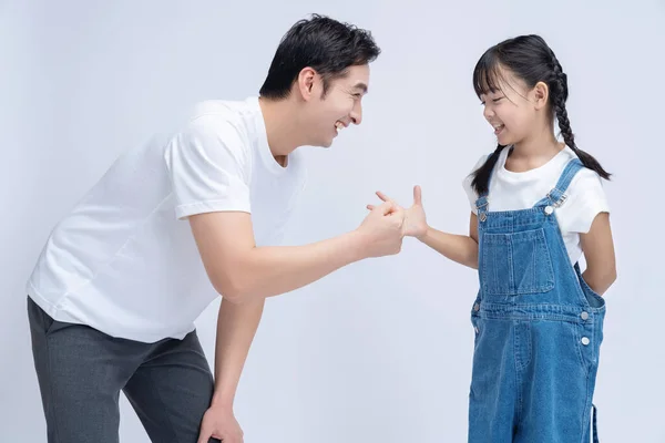 Image Asian Father Daughter Background — Stock Photo, Image
