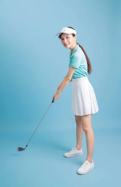 Image Young Asian Female Golfer — Stock Photo, Image