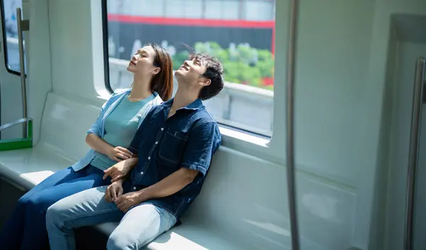 Stock image Photo of young Asian couple hang out together