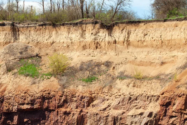 Soil Erosion Sliding Caving Landslide Rock Consequences Underground Mining Ground — Stock Photo, Image