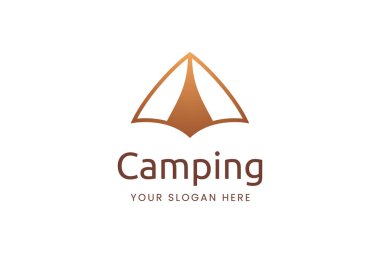 Çadır şekilli basit kamp logosu.
