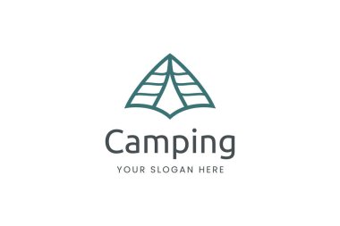 Çadır şekilli basit kamp logosu.