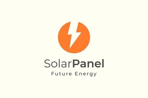 Solpanelens Energilogotyp Med Enkel Och Modern Form För Och Installationsföretag — Stock vektor