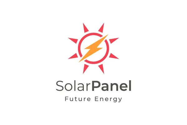 Solpanelens Energilogotyp Med Enkel Och Modern Form För Och Installationsföretag — Stock vektor