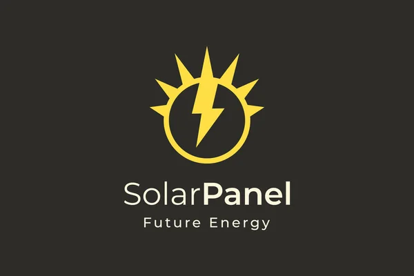 Elektrik Üretim Montaj Şirketi Için Basit Modern Şekilli Güneş Paneli — Stok Vektör
