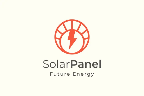 Енергетичний Логотип Сонячної Панелі Простою Сучасною Формою Виробництва Монтажу Електроенергії Стоковий вектор