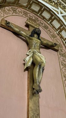 A wooden crucifix in a church, Jesus Christ crucified