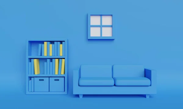 Blue room image 3DCG illustration