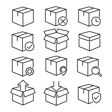 Satır çizim kutusu çeşitli simge seti