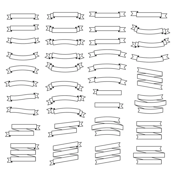 Набір Ілюстрацій Лінійного Малювання Стрічки — стоковий вектор