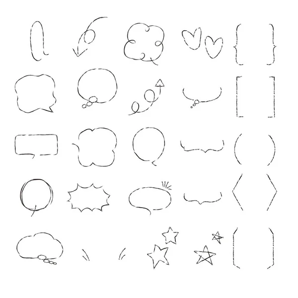 Caja Dibujo Línea Varios Icono Conjunto — Archivo Imágenes Vectoriales