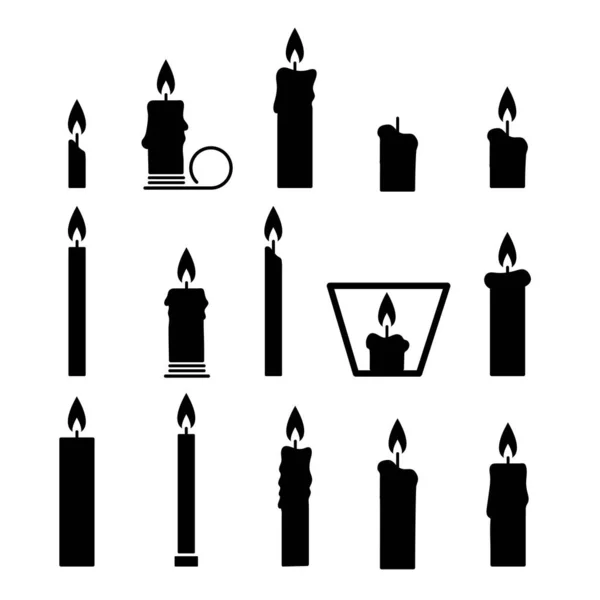 Candle Illustration Set Vector — Stock Vector