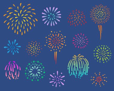 Havai fişek illüstrasyon parçaları malzeme: vektör