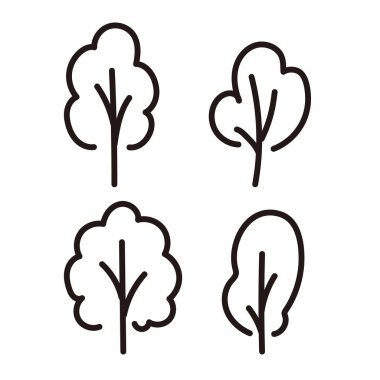 Ağaç illüstrasyon kümesi: vektör