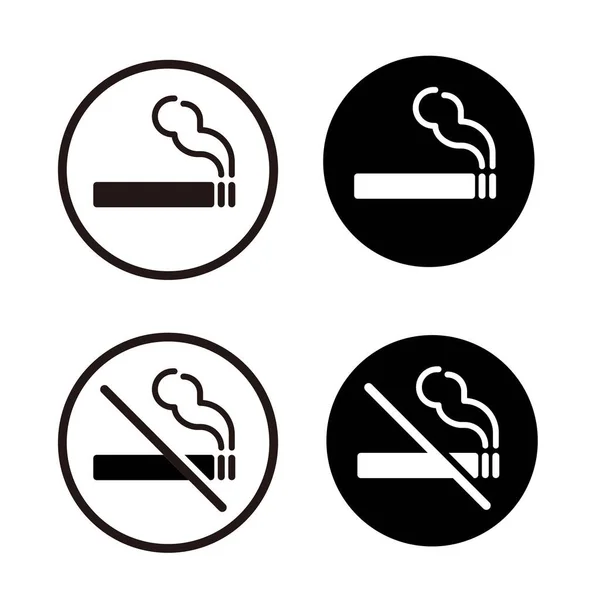 Fumar Fumar Conjunto Iconos — Vector de stock
