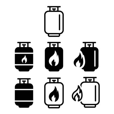 Gaz silindiri resimleme seti: vektör