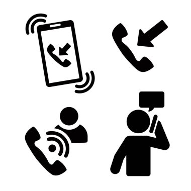 Telefon pictogram simgesi seti: vektör